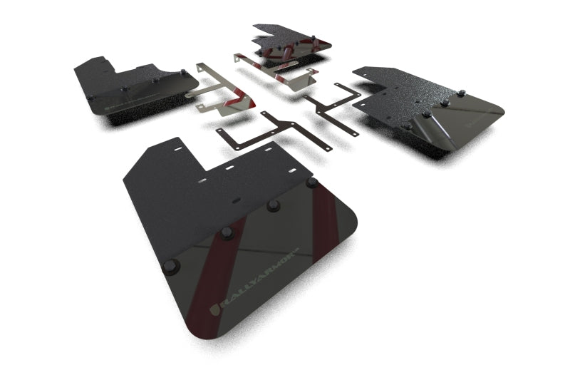 Rally Armor 19-25 Jeep JT Gladiator (Mojave/Rubicon) Black Mud Flap w/Army Green Logo