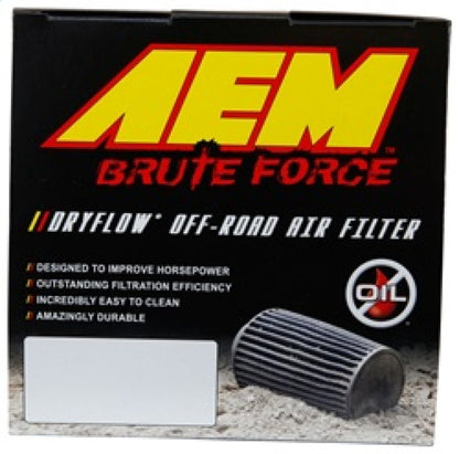 AEM Brute Force Dryflow Air Filter - Conical 6in Base OD / 5.125in Top OD / 5.25in Height