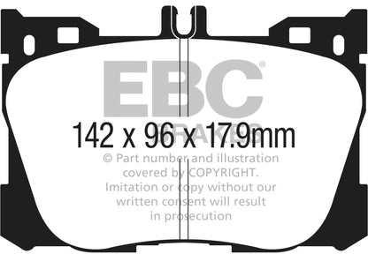 EBC 2017+ Mercedes-Benz E300 (W213) 2.0L Turbo Yellowstuff Front Brake Pads