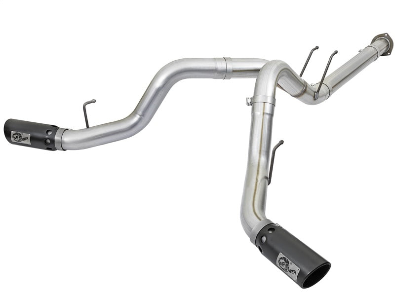 aFe ATLAS 4in DPF-Back Alum Steel Exhaust System w/Black Tip 2017 Ford Diesel Trucks V8-6.7L (td)