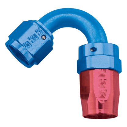 Russell Performance -10 AN Red/Blue 120 Degree Full Flow Swivel Hose End (With 15/16in Radius)