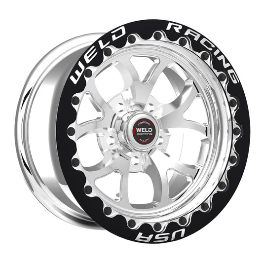 Weld S76 17x10 / 5x115 BP / 6.7 BS Polished Wheel (High Pad) - Black Single Beadlock