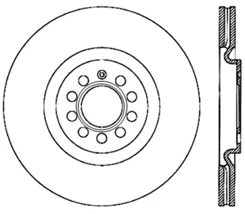 StopTech 09 VW Passat CC / 06-09 Passat Slotted & Drilled Right Front Rotor