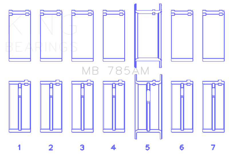 King Ford 200 3.3L 12V Main Bearing Set