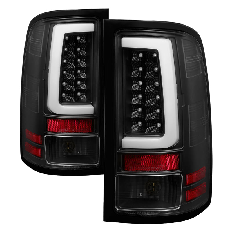 Spyder 07-13 GMC Sierra 1500 V2 Light Bar LED Tail Lights - Black (ALT-YD-GS07V2-LBLED-BK)