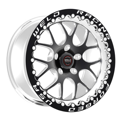 Weld S77 17x10 / 5x4.5 BP / 6.7in. BS Black Wheel (High Pad) - Black Single Beadlock MT