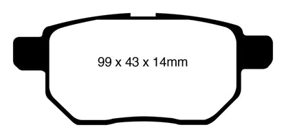 EBC 09-10 Pontiac Vibe 1.8 Yellowstuff Rear Brake Pads