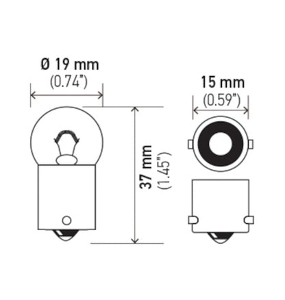 Hella Bulb 5637 24V 10W BA15s B6