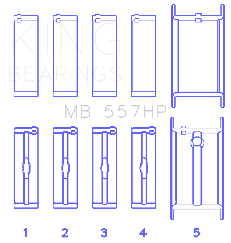 King Small Block Chevy BI-Metal Main Bearing Set