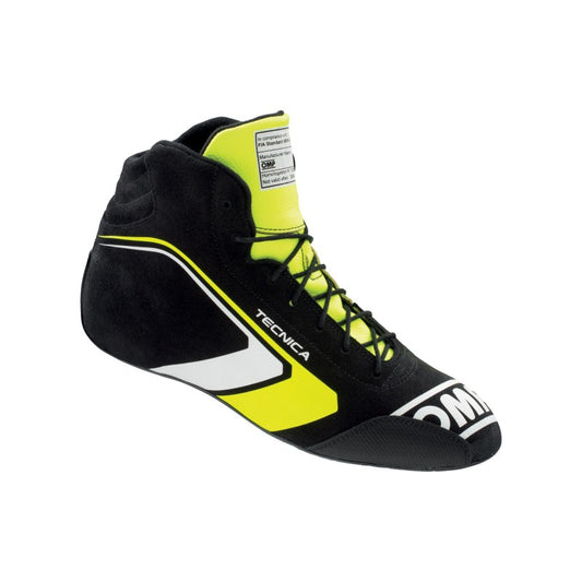 OMP Tecnica Shoes Black/Fluorescent Yellow - Size 43 (Fia 8856-2018)