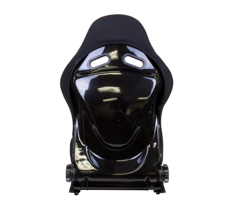 NRG FRP Bucket Seat - Reclinable (Black Cloth w/Red Stiting)