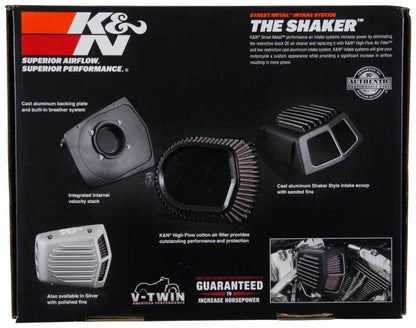 K&N Street Metal Intake System 08-16 Harley-Davidson Shaker Silver H/D Touring Models