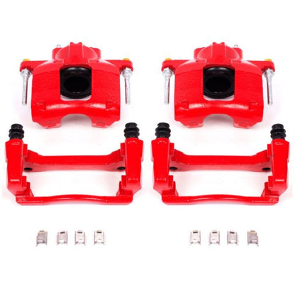 Power Stop 07-18 Jeep Wrangler JK Front Red Calipers w/Brackets - Pair