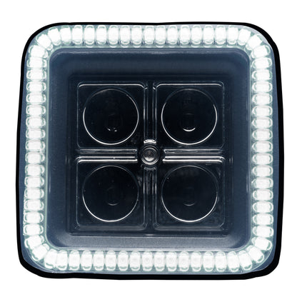 Oracle Off-Road 3in W Square Spotlight with Halo - White SEE WARRANTY