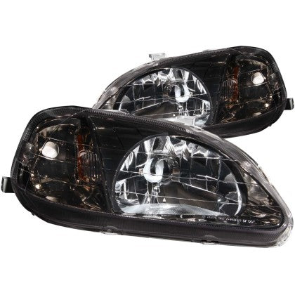 ANZO - 1999-2000 Honda Civic Crystal Headlights Gun-Metal Gray