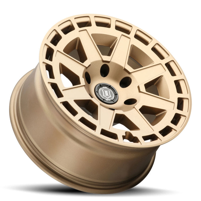 ICON Compass 17x8.5 6x135 6mm Offset 5in BS Satin Brass Wheel