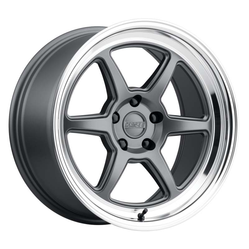 Kansei K14G Roku 18x9.5in / 5x108 BP / 38mm Offset / 63.4mm Bore - Grey & Machined Lip Wheel