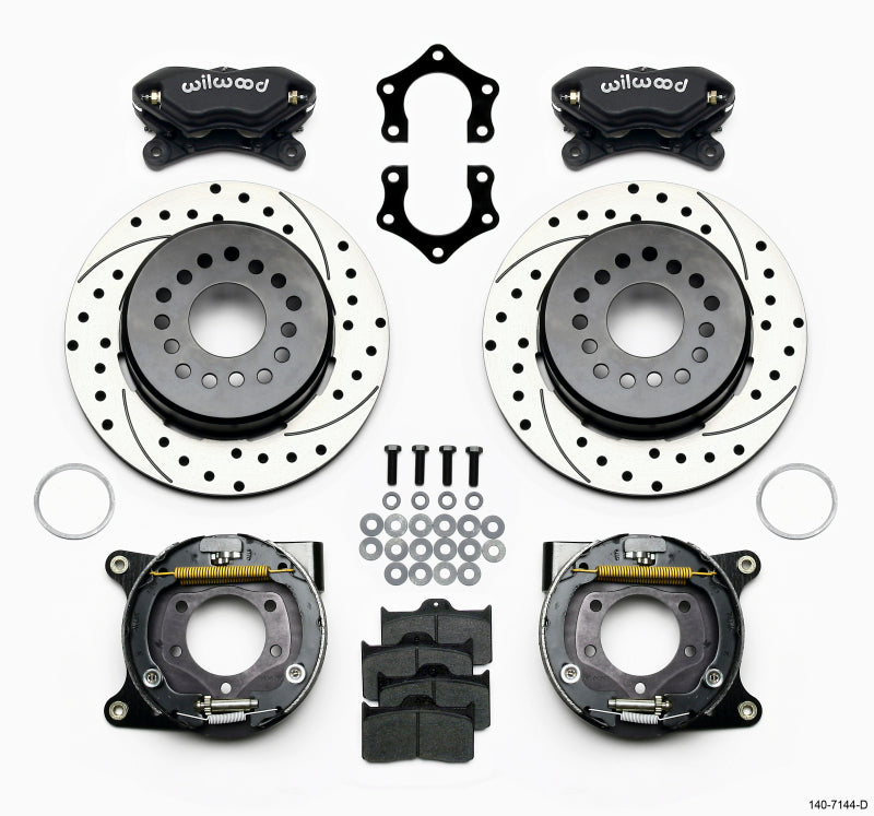 Wilwood Forged Dynalite P/S Park Brake Kit Drilled Mopar/Dana 2.36in Off w/Snap Ring Brng