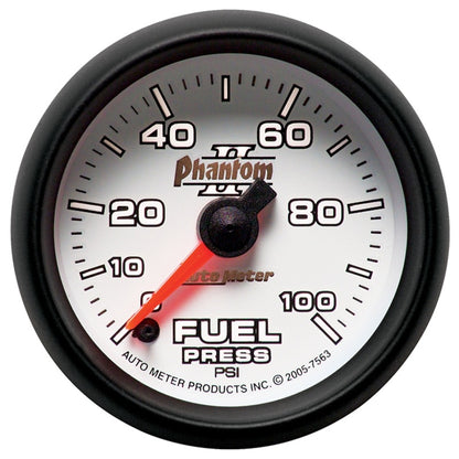 Autometer Phantom II 52.4mm Full Sweep Electronic 0-100psi Fuel Pressure Gauge