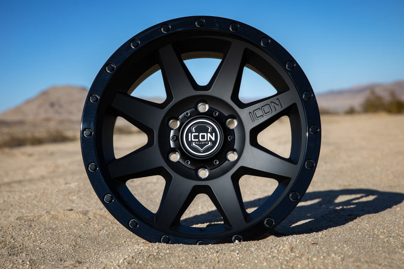 ICON Rebound 17x8.5 6x5.5 25mm Offset 5.75in BS 95.1mm Bore Double Black Wheel