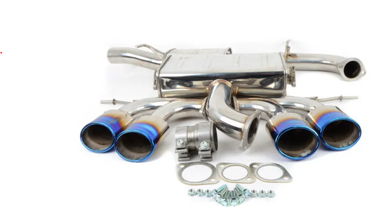 Invidia 14-17 Volkswagen Golf-R Q300 Quad Oval Titanium Burnt Tips Cat-back Exhaust