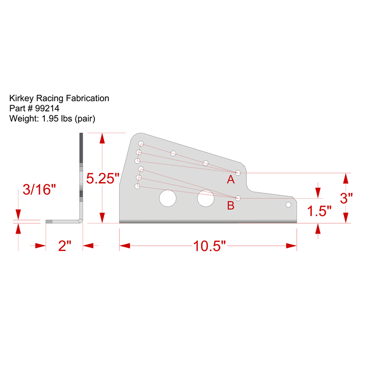 Kirkey - Floor Seat Mount - 3/16" Aluminum for 16,38,41,55,65,70,71 Series