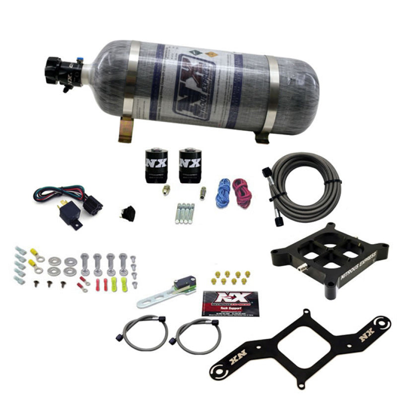 Nitrous Express 4150 Single Entry Billet Crossbar Nitrous Plate Kit (50-300HP) w/Composite Bottle