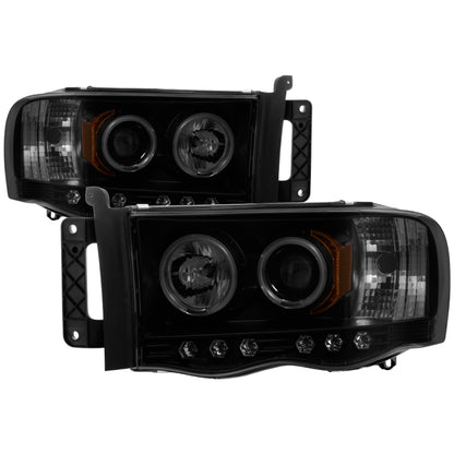 Spyder Dodge Ram 1500 02-05 03-05 Projector Headlights CCFL Halo LED Blk Smke PRO-YD-DR02-CCFL-BSM