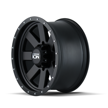 ION Type 134 18x10 / 8x180 BP / -19mm Offset / 124.1mm Hub Matte Black/Black Beadlock Wheel