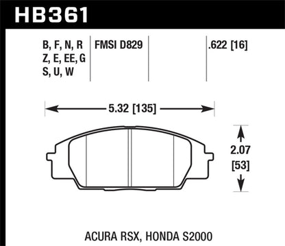 Hawk 06+ Civic Si Performance Ceramic Street Front Brake Pads