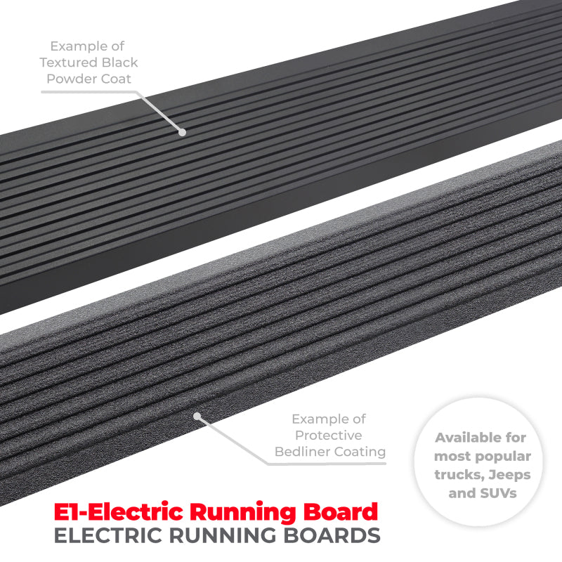 RealTruck 07-17 Jeep Wrangler 4dr VoltStep Electric Running Board Kit (Cut Req.) - Bedliner Coating