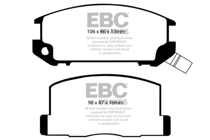 EBC 85-90 Toyota MR2 1.6 Ultimax2 Rear Brake Pads