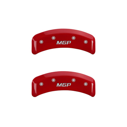 MGP 4 Caliper Covers Engraved Front & Rear MGP Red Finish Silver Char 1988 Chevrolet Corvette