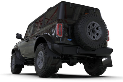 Rally Armor 21-25 Ford Bronco (Plstc Bmpr - NO Rptr/Sprt - NO RR/RB) Blk Mud Flap w/Red Logo