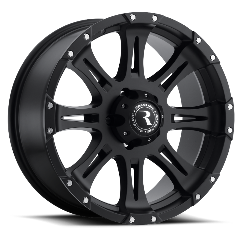 Raceline 981 Raptor 16x8in / 8x165.1 BP / 0mm Offset / 130.81mm Bore - Satin Black Wheel