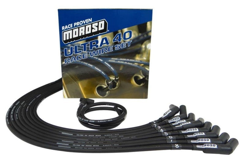 Moroso Chevrolet Big Block Ignition Wire Set - Ultra 40 - Unsleeved - HEI - 135 Degree - Black