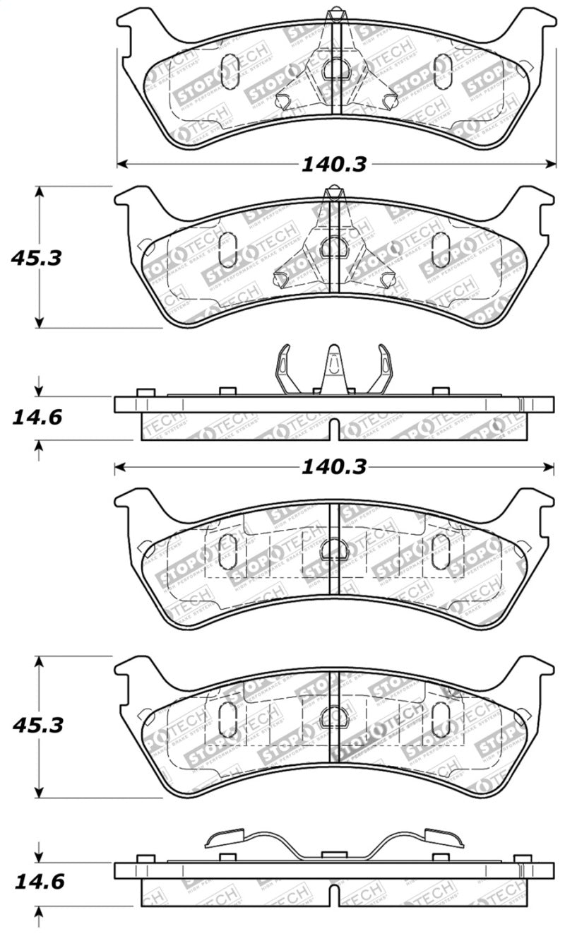 StopTech Sport Brake Pads w/Shims and Hardware - Rear