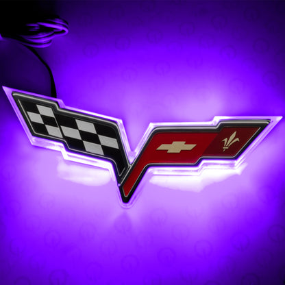 Oracle Chevrolet Corvette C6 Illuminated Emblem - UV/Purple SEE WARRANTY