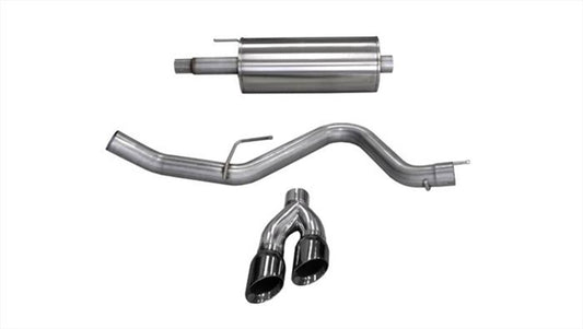 Corsa 2015-2020 Ford F-150 5.0L V8 (Super Crew Cab) Black Sport Single Side Dual 4in Tips CB Exhaust