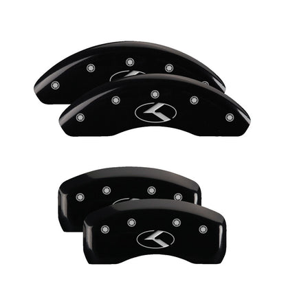 MGP 4 Caliper Covers Engraved Front & Rear MGP Yellow Finish Black Char 2017 Honda Civic
