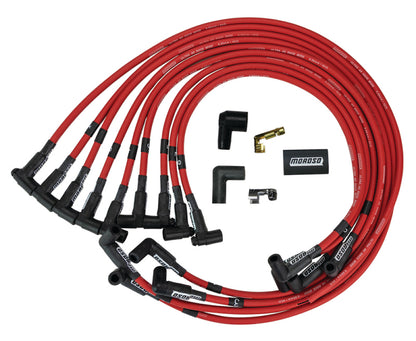 Moroso Chevrolet Small Block Ignition Wire Set - Ultra 40 - Unsleeved - HEI - Under Header - Red