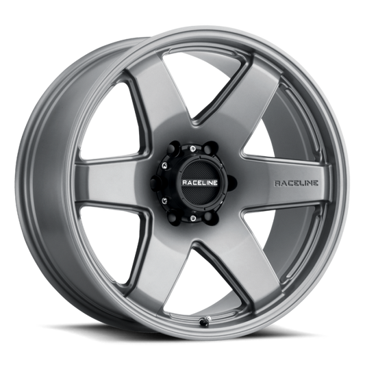 Raceline 942GS Addict 18x8in / 5x110 BP / 35mm Offset / 72.62mm Bore - Greystone Wheel