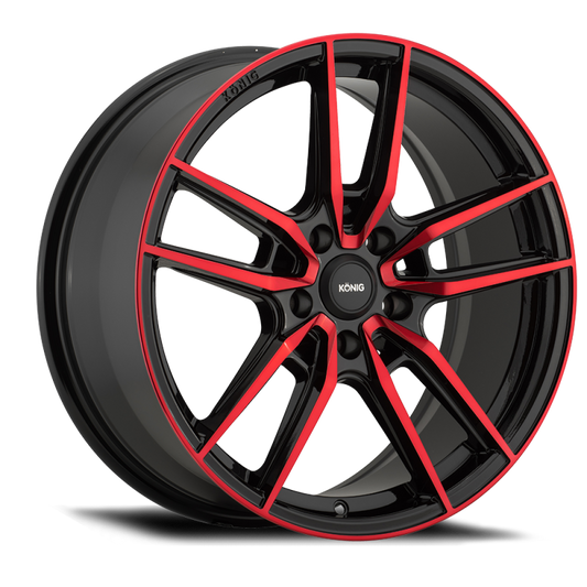 Konig Myth 18x8 5x108 ET43 Gloss Black w/ Red Tinted Clearcoat