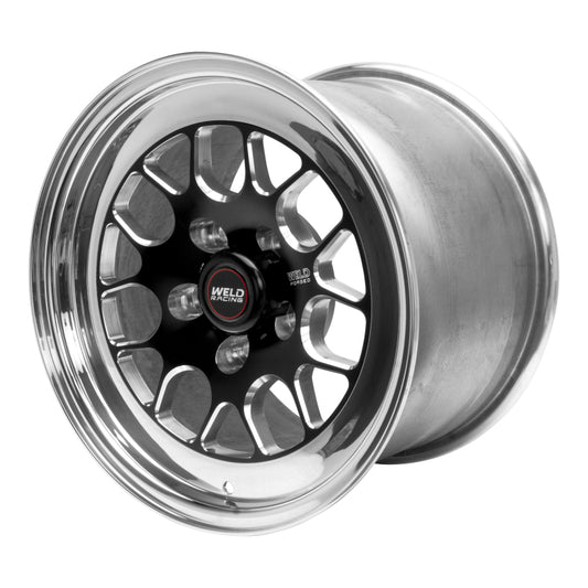 Weld S77 15x15.33 / 5x4.75 BP / 4.5in. BS Black Wheel (Low Pad) - Non-Beadlock