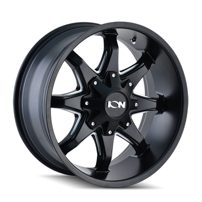 ION Type 181 20x12 / 6x135 BP / -44mm Offset / 106mm Hub Satin Black/Milled Spokes Wheel