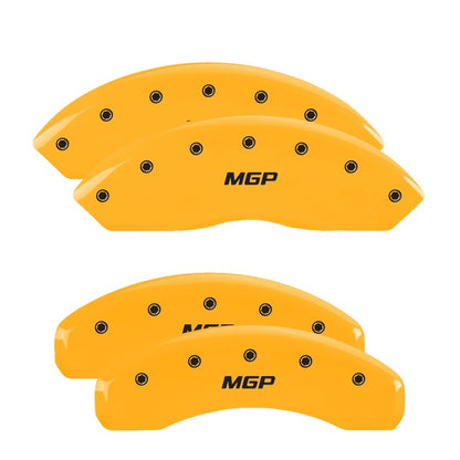 MGP 4 Caliper Covers Engraved Front & Rear MGP Yellow Finish Black Characters 2010 Hummer H3T