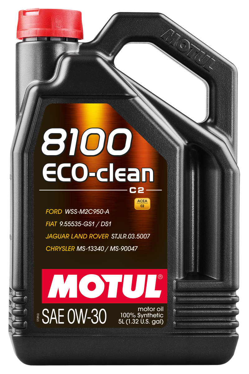 Motul 5L Synthetic Engine Oil 8100 0W30 4x5L ECO-CLEAN  ACEA C2 API SM ST.JLR 03.5007