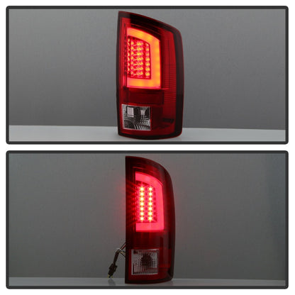 Spyder 07-09 Dodge Ram 2500/3500 V3 Light Bar LED Tail Lights - Red Clear (ALT-YD-DRAM06V3-LBLED-RC)