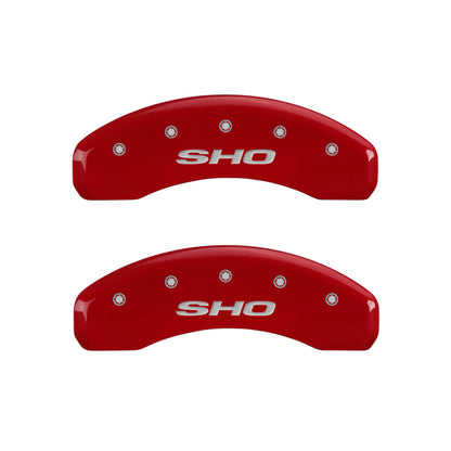 MGP 4 Caliper Covers Engraved Front & Rear SHO Red finish silver ch