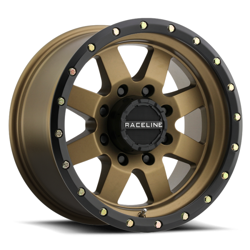 Raceline 935BZ Defender 17x9in / 6x135 BP / 0mm Offset / 94mm Bore - Bronze Wheel